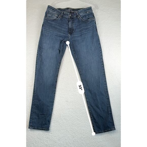 Mavi Men’s Jeans Size 35x33 Dark Wash Zack Straight Leg Mid Rise Cotton Stretch - Picture 9 of 10
